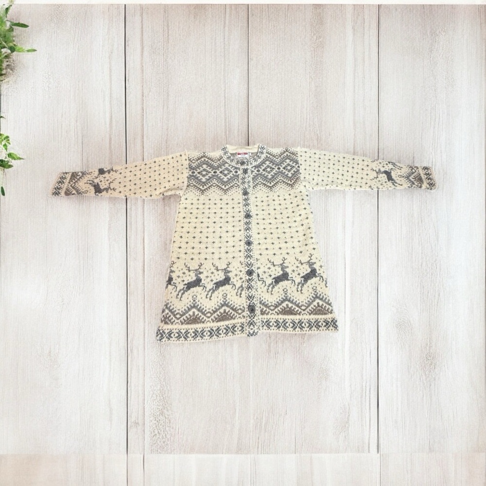 VINTAGE SCANDINAVIAN STYLE ORNDELL WOOL CARDIGAN – SIZE 150 (WOMEN’S XS/S)